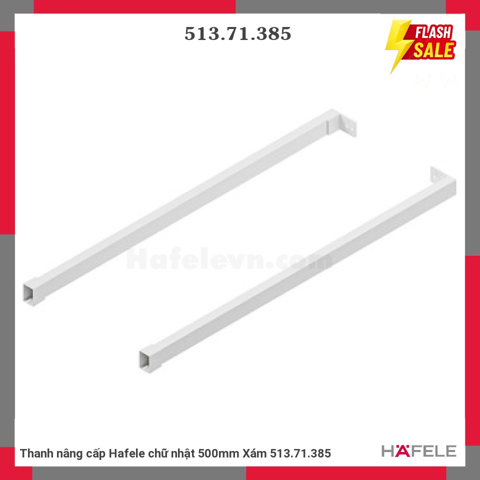 Thanh nâng cấp Hafele chữ nhật 500mm Xám 513.71.385