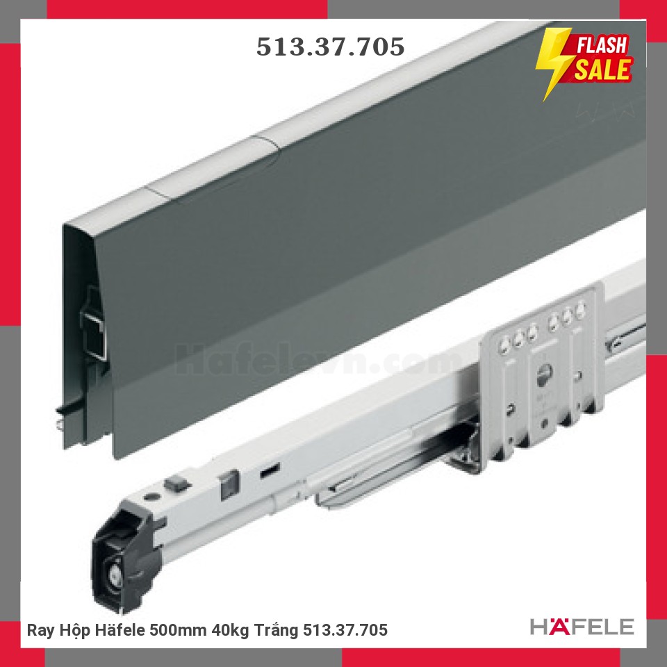 Ray Hộp Häfele 500mm 40kg Trắng 513.37.705