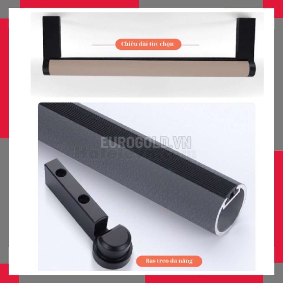 Suốt áo Tròn Hợp Kim Bọc Da Màu Ghi Cao Cấp EuroGold BS02G