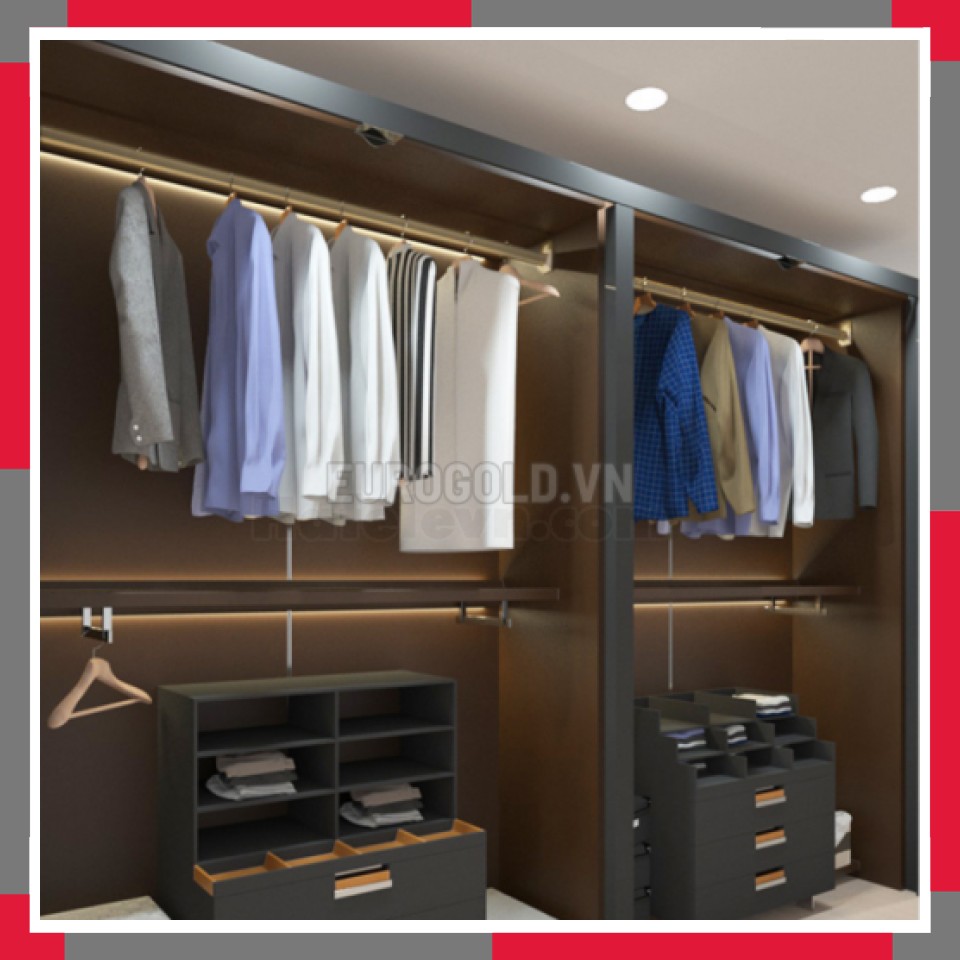 Suốt Treo Quần áo Cao Cấp Hợp Kim Nhôm EuroGold BS01V