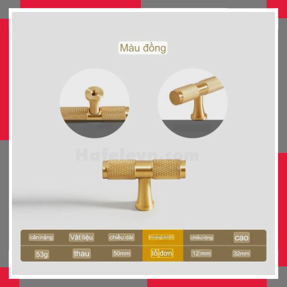 Tay Nắm đồng Nguyên Chất EuroGold BHG112B