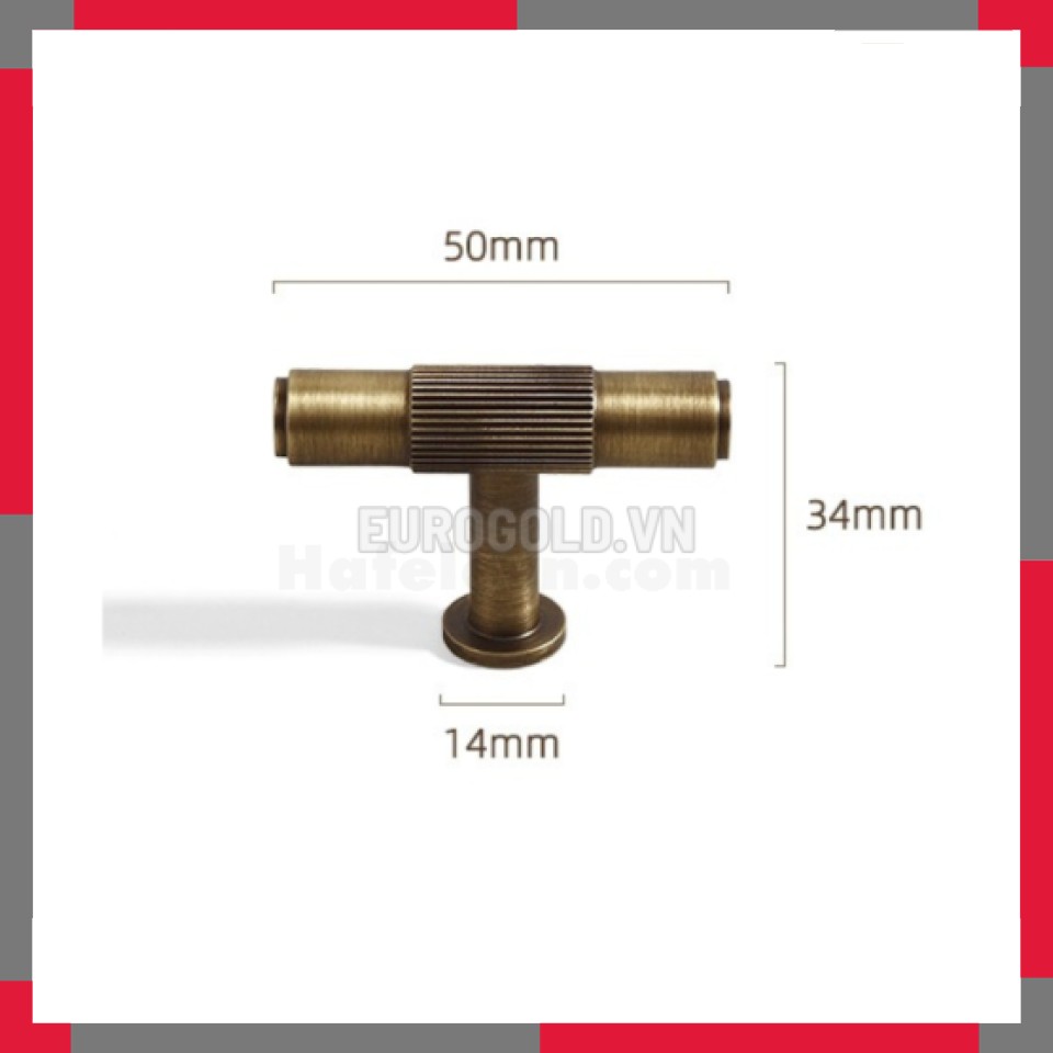 Tay Nắm đồng Nguyên Chất Kiểu Cổ EuroGold BHG112C