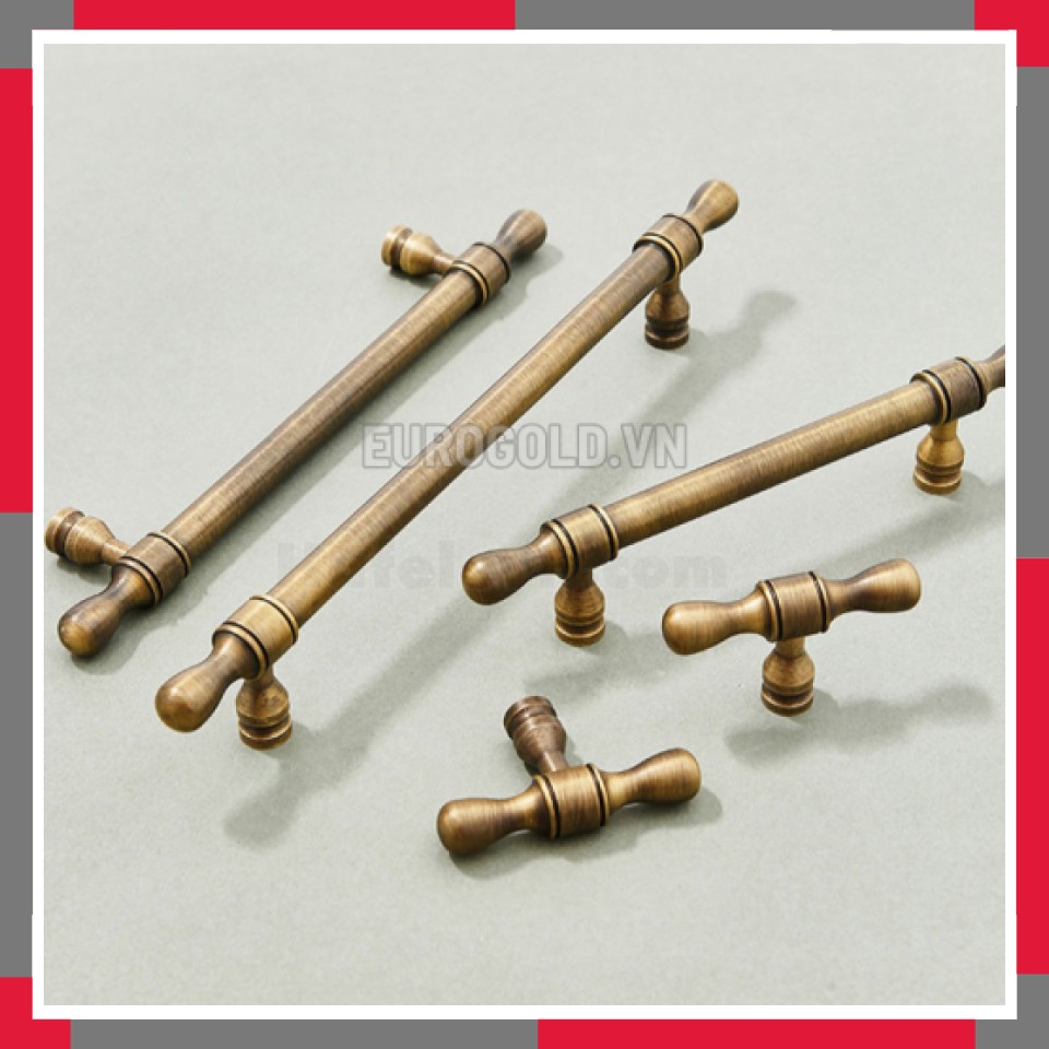 Tay Nắm đồng Nguyên Chất Kiểu Cổ Phong Cách Châu Âu EuroGold BHG190
