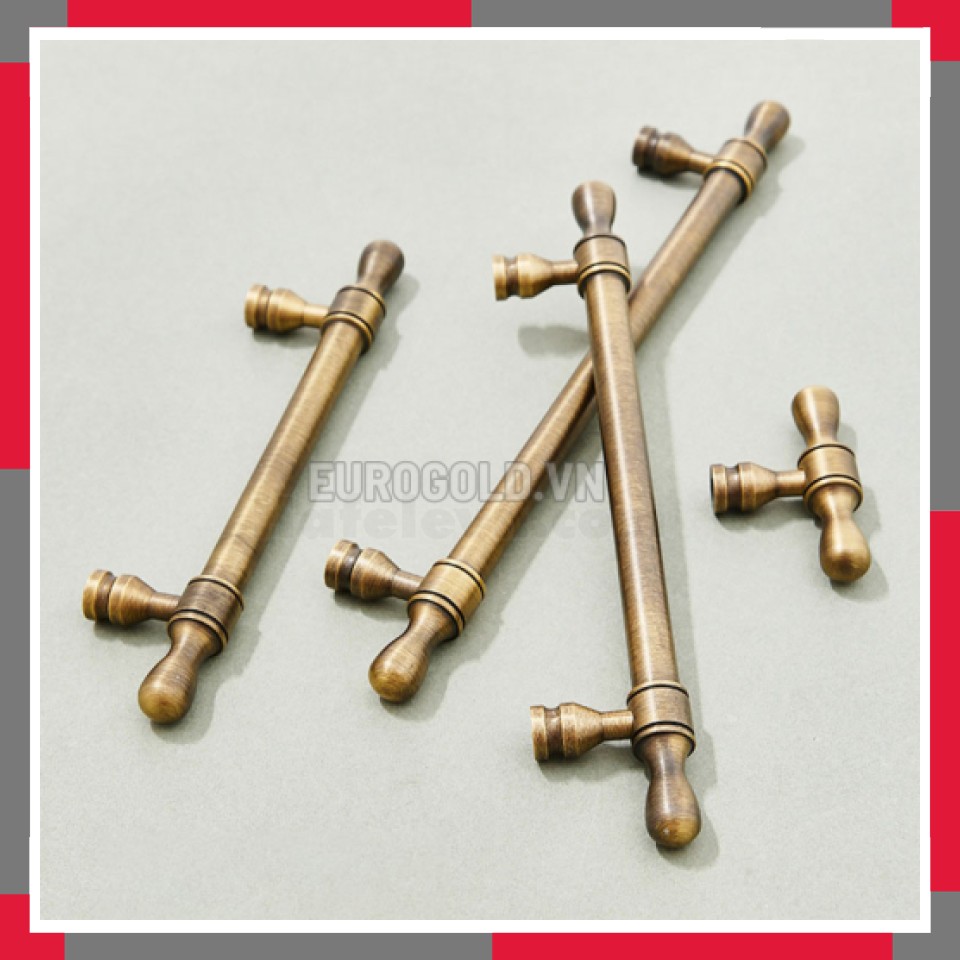 Tay Nắm đồng Nguyên Chất Kiểu Cổ Phong Cách Châu Âu EuroGold BHG190