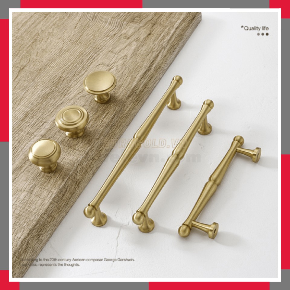 Tay Nắm Tủ đồng Nguyên Chất EuroGold BHG118