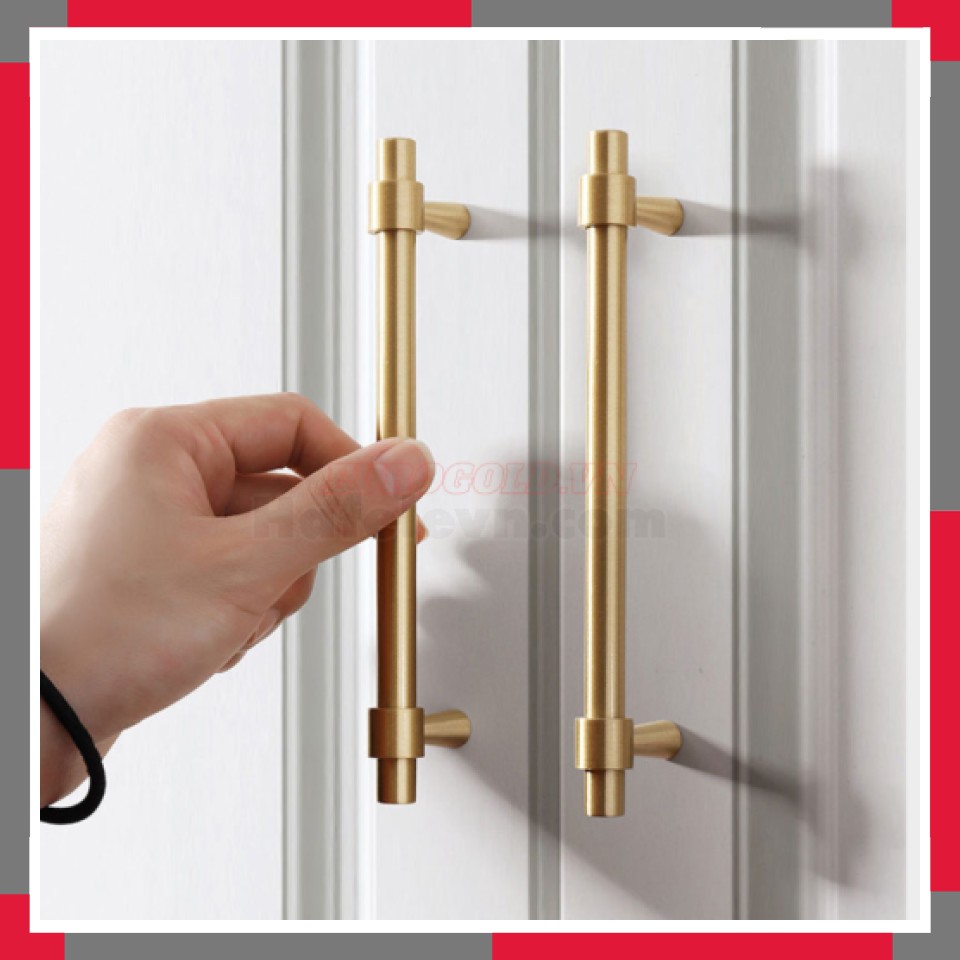 Tay Nắm Tủ đồng Phủ Pvd Vàng Bóng Hiện đại EuroGold BHG11