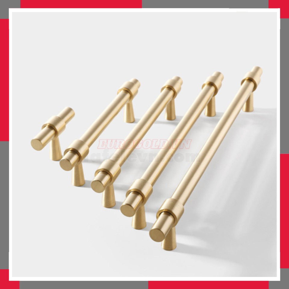 Tay Nắm Tủ đồng Phủ Pvd Vàng Bóng Hiện đại EuroGold BHG11