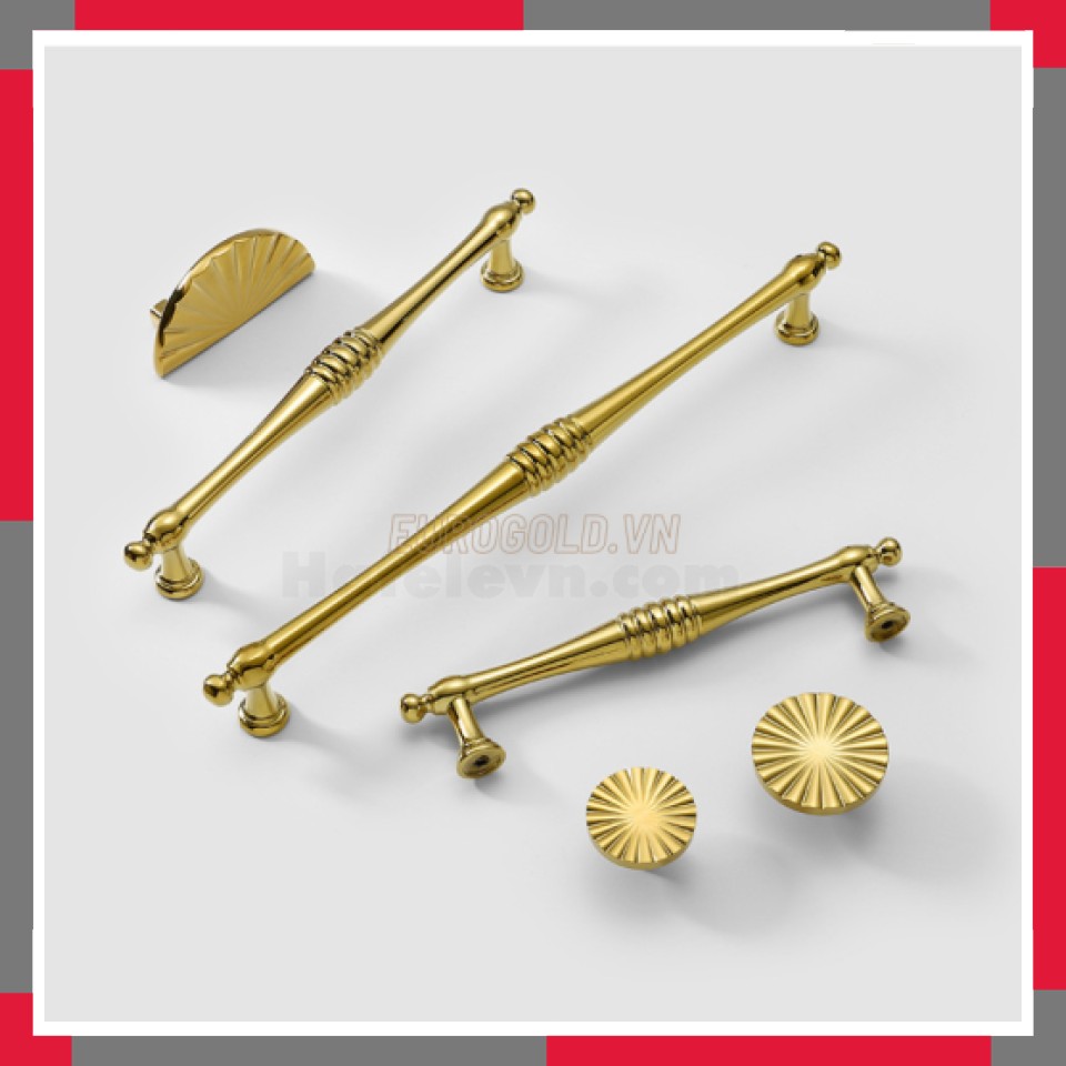 Tay Nắm Tủ Hợp Kim Mạ Vàng Pvd Vàng Bóng Cao Cấp EuroGold BHGYG29