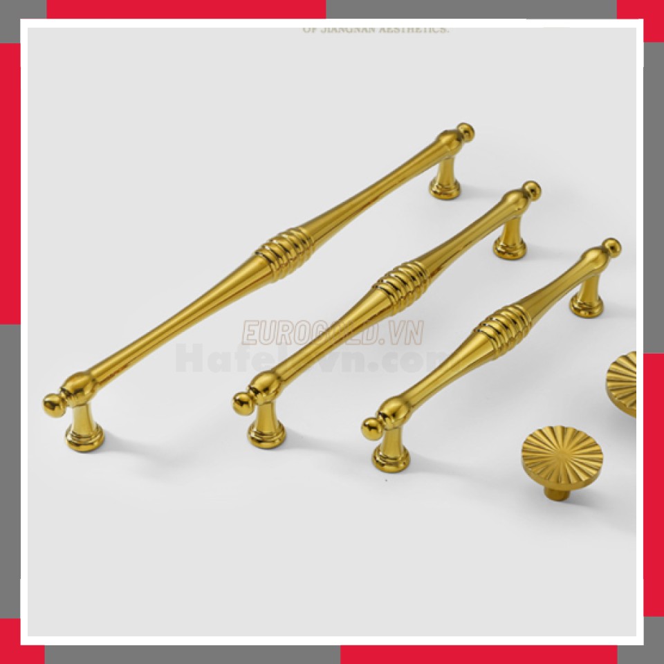 Tay Nắm Tủ Hợp Kim Mạ Vàng Pvd Vàng Bóng Cao Cấp EuroGold BHGYG29