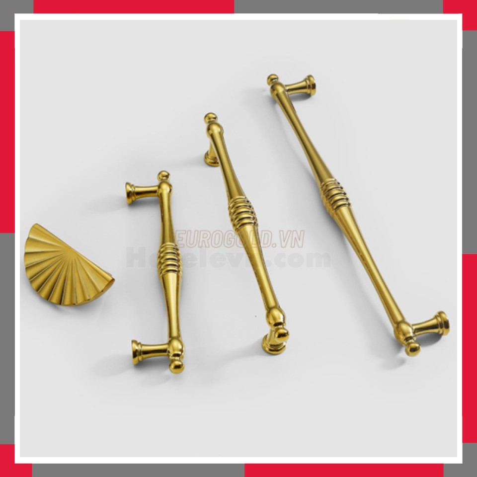 Tay Nắm Tủ Hợp Kim Mạ Vàng Pvd Vàng Bóng Cao Cấp EuroGold BHGYG29