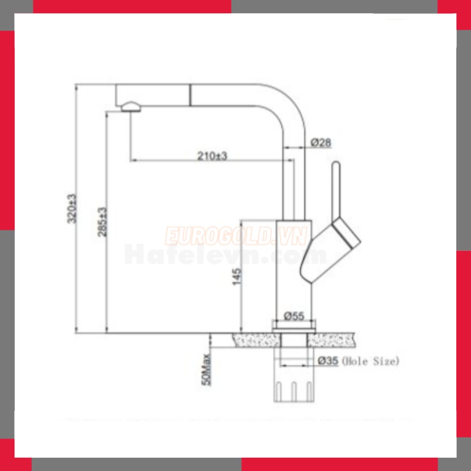 Vòi Nước Inox 304 Dây Rút EuroGold EUF120DR