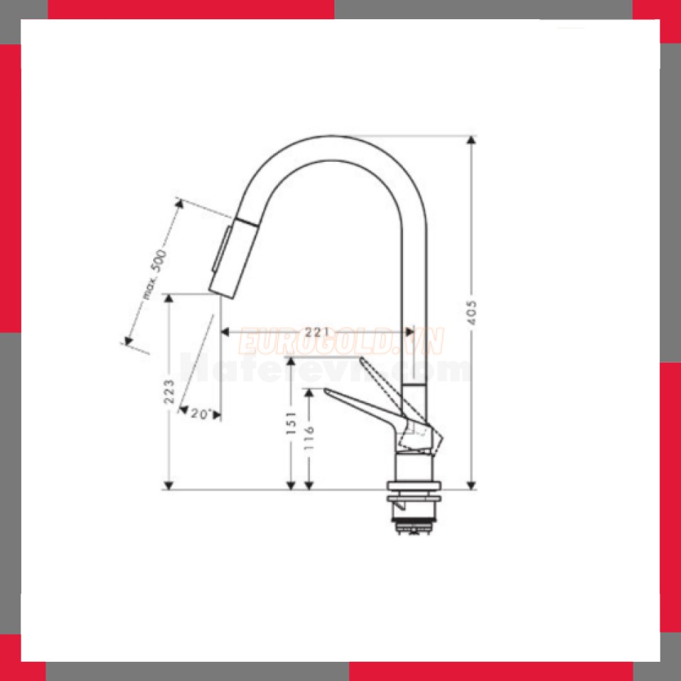 Vòi Nước Inox 304 Dây Rút EuroGold EUF505CR