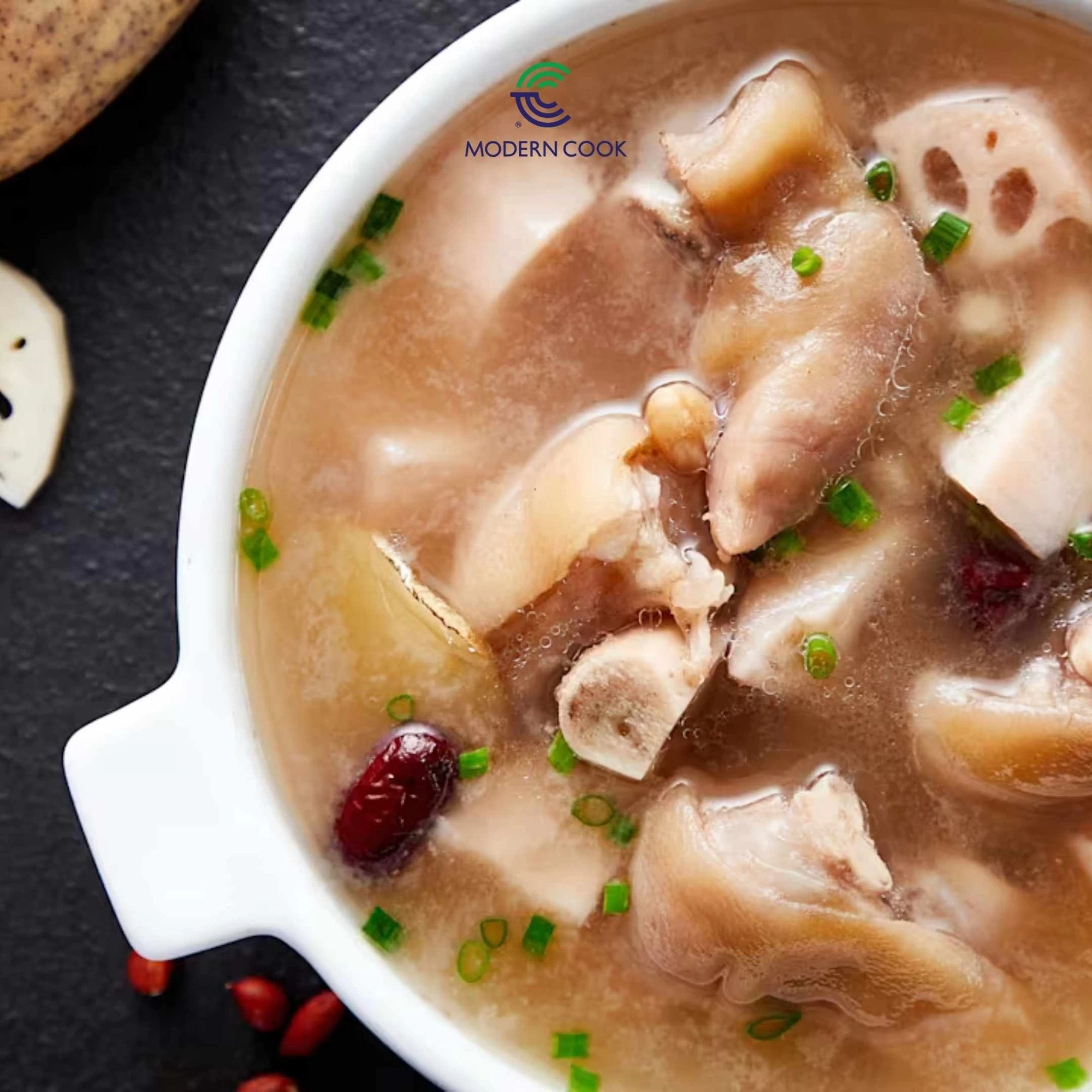 CANH GIÒ HEO HẦM CỦ SEN TÁO ĐỎ