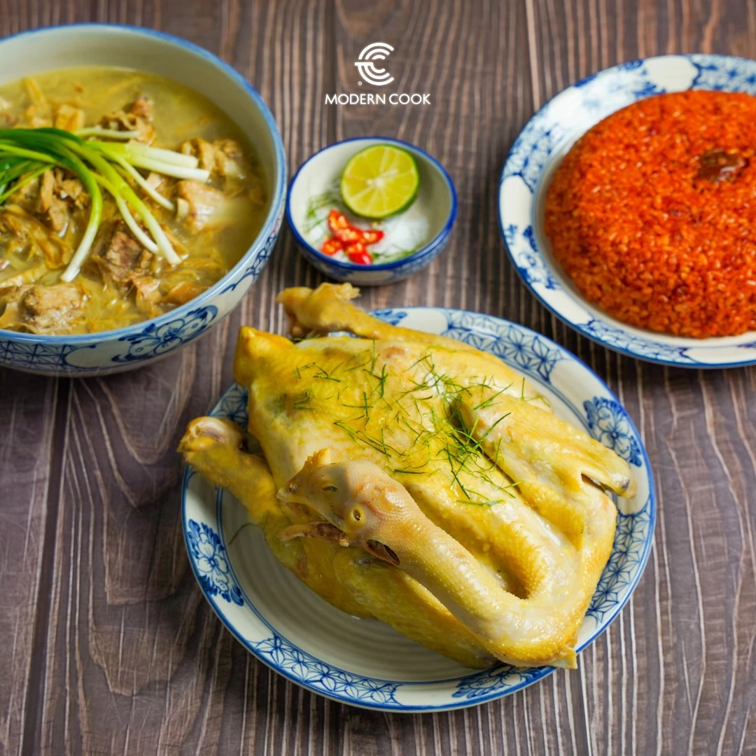 CANH MĂNG SƯỜN, GÀ HẤP LÁ CHANH VÀ XÔI GẤC
