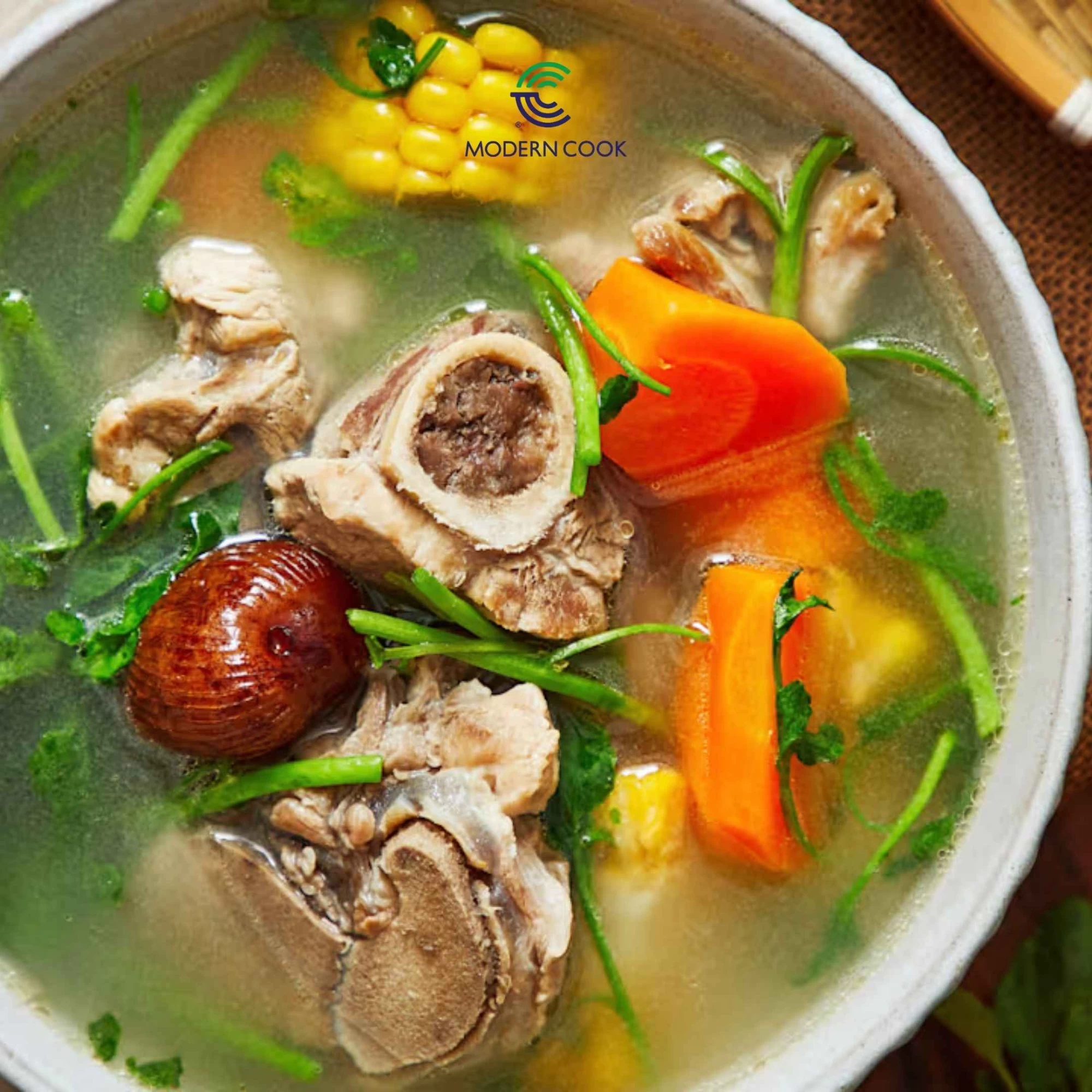 CANH XƯƠNG HEO NẤU CẢI XOONG