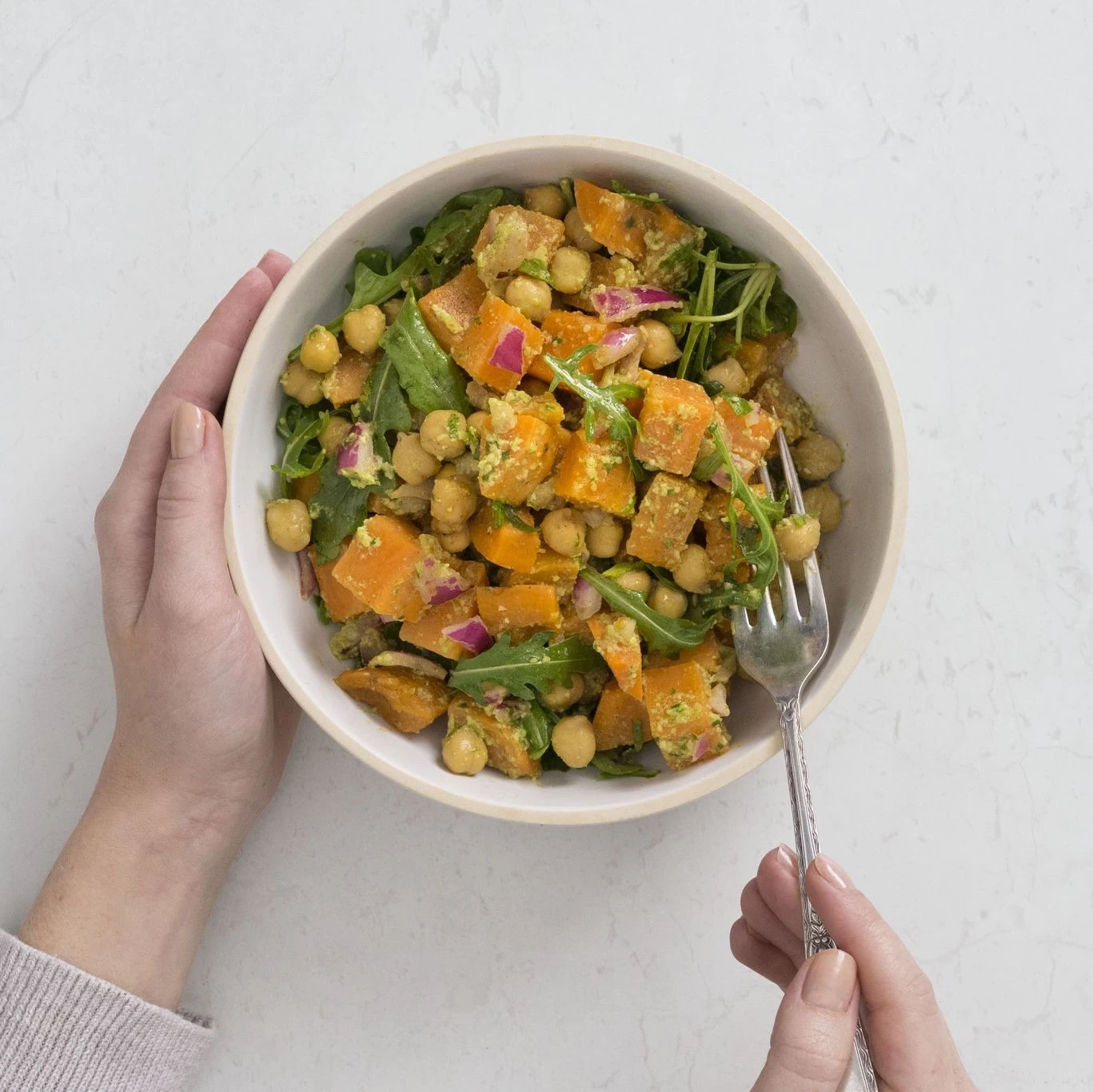 SALAD KHOAI LANG ĐẬU GÀ