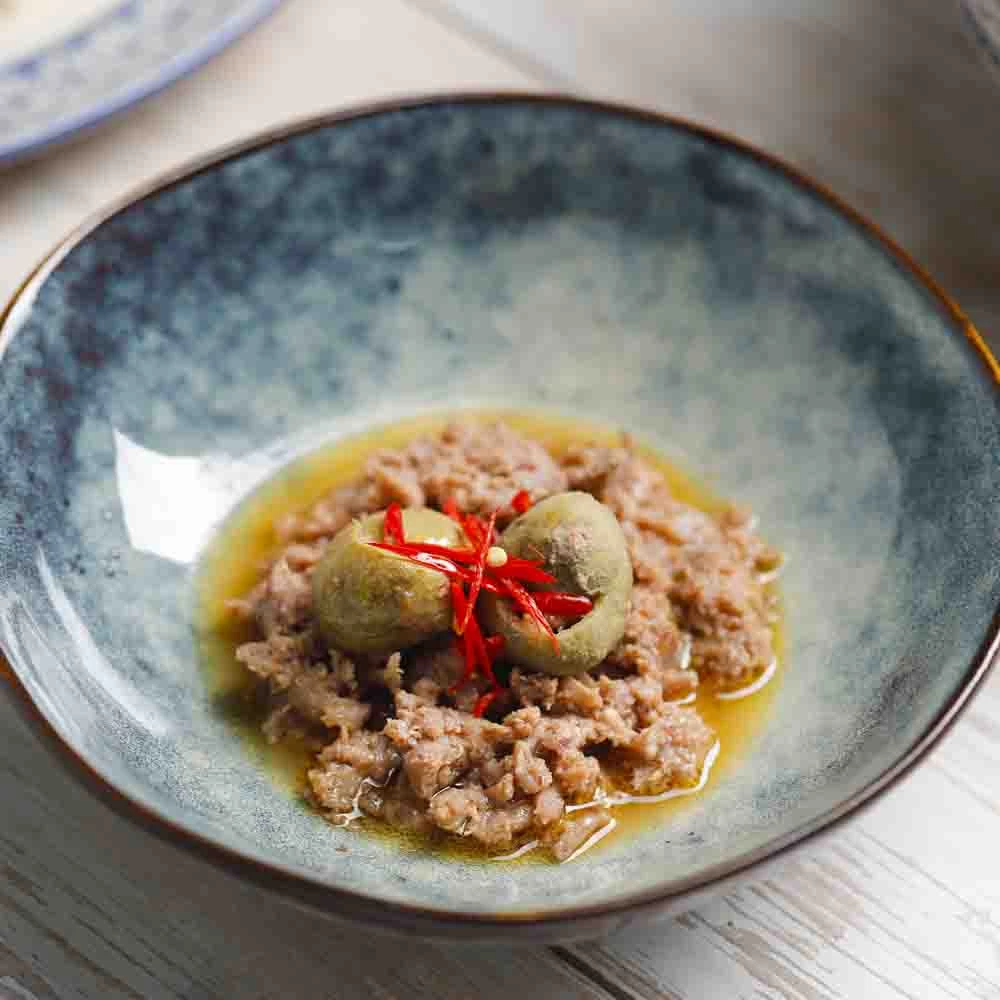 THỊT BĂM HẤP SẤU