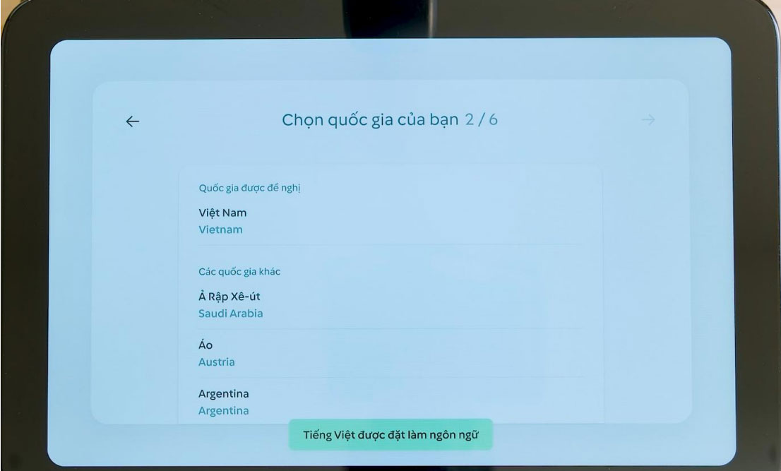 Chọn ngôn ngữ cho máy Thermomix