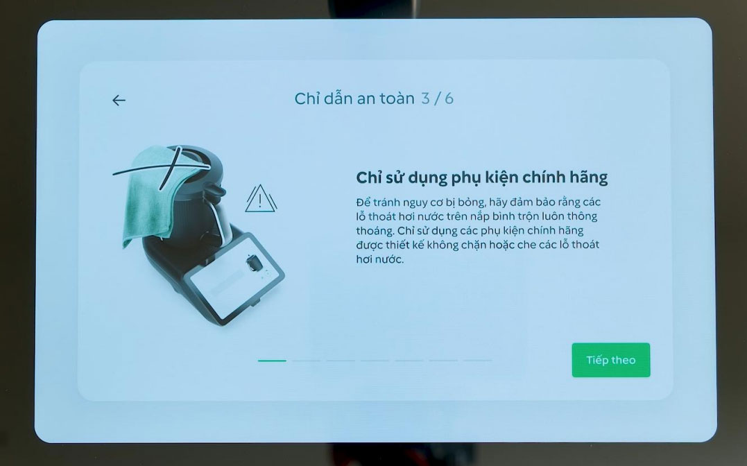 Đồng ý với các yêu cầu của máy Thermomix TM7