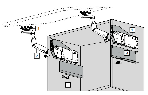 Trọn bộ phụ kiện tay nâng Blum 1 cánh Aventos HS top