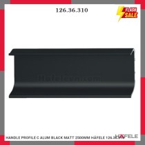 HANDLE PROFILE C ALUM BLACK MATT 2500MM HÄFELE 126.36.310