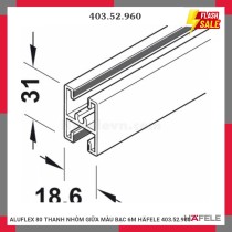 ALUFLEX 80 THANH NHÔM GIỮA MÀU BẠC 6M HÄFELE 403.52.960