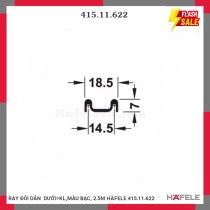 RAY ĐÔI DẪN  DƯỚI=KL,MÀU BẠC, 2.5M HÄFELE 415.11.622