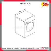 Washer-dryer white 10kg/6kg 598x608x845 HÄFELE 534.94.550