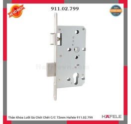 Thân Khóa Lưỡi Gà Chốt Chết C/C 72mm Hafele 911.02.799