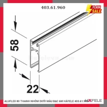 ALUFLEX 80 THANH NHÔM DƯỚI MÀU BẠC 6M HÄFELE 403.61.960