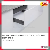 Ray Hộp Alto-S H80mm Giảm Chấn Hafele 552.49.316