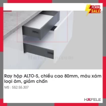 Ray Hộp Allto S Giảm Chấn Cao 80mm Màu Đen Hafele 552.55.307