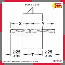 TRỤC XOAY 9X120MM, BKS Hafele 909.61.235
