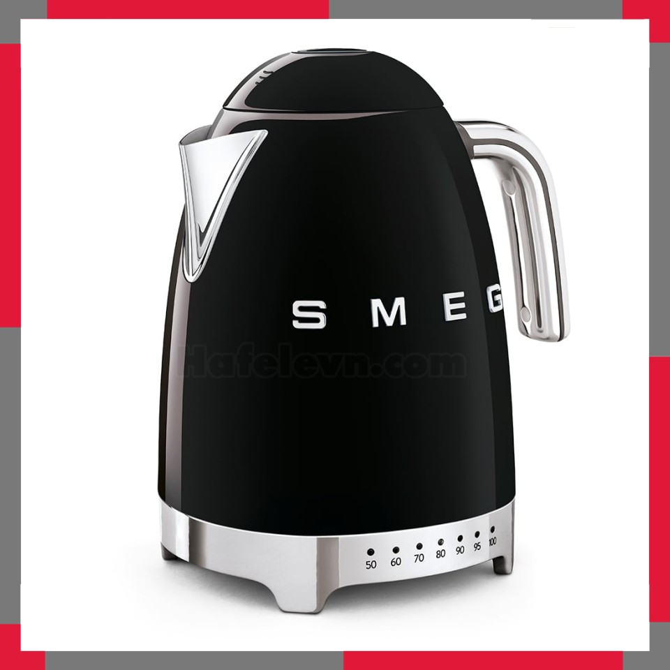 Ấm đun siêu tốc có nhiệt độ hiệu Smeg model KLF04BLEU màu đen