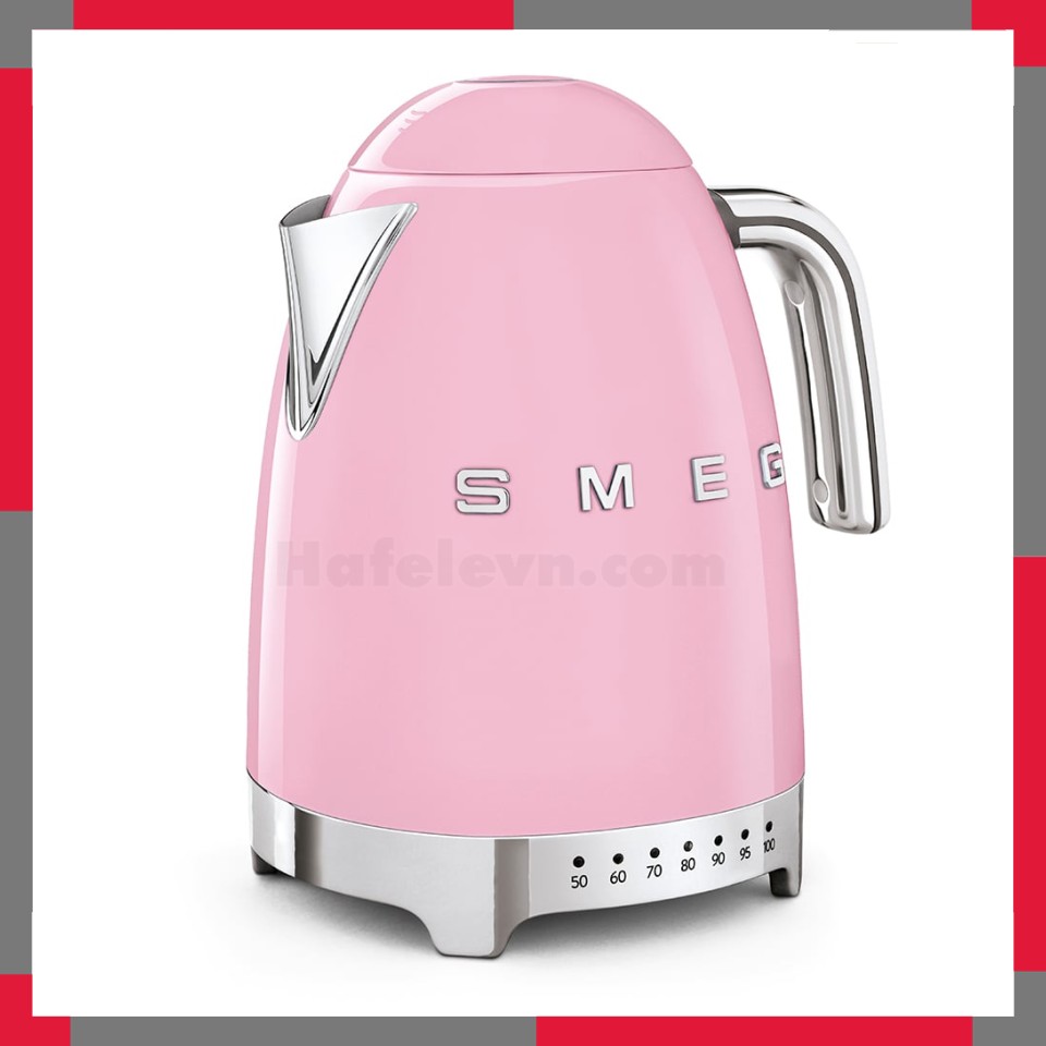 Ấm đun siêu tốc có nhiệt độ hiệu Smeg model KLF04PKEU màu hồng