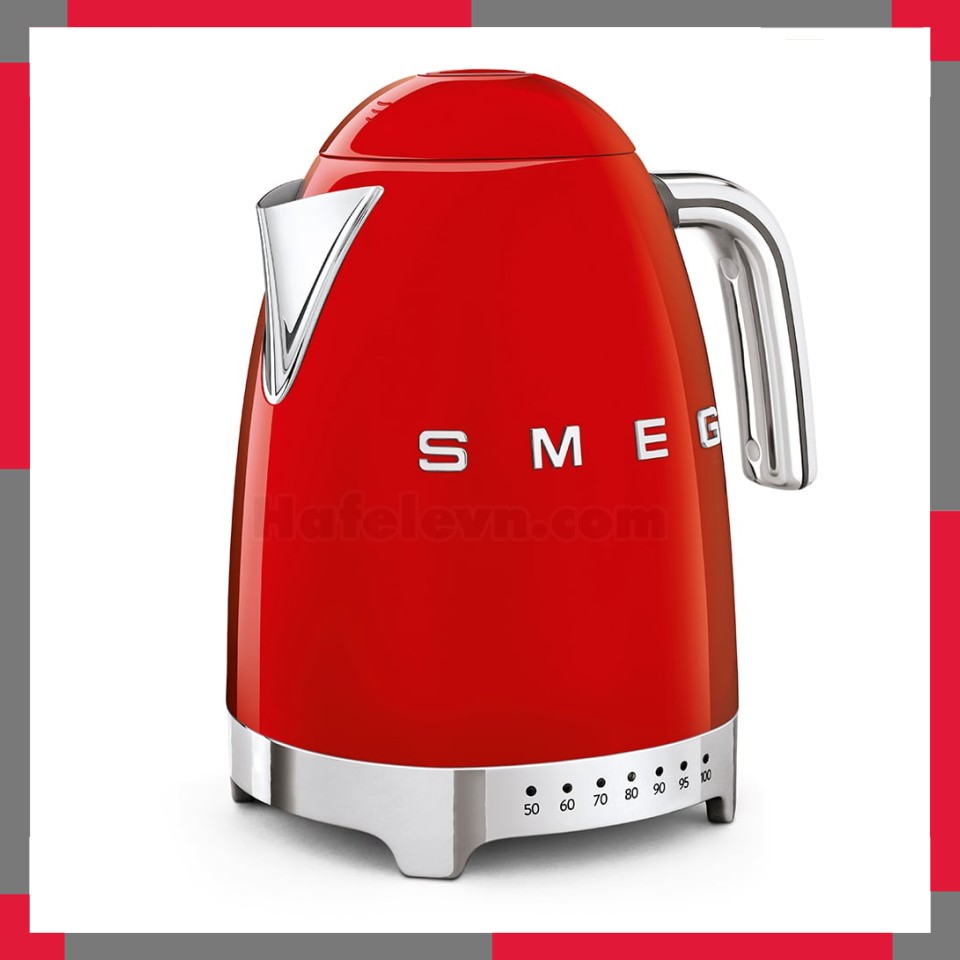 Ấm đun siêu tốc có nhiệt độ hiệu Smeg model KLF04RDEU màu đỏ