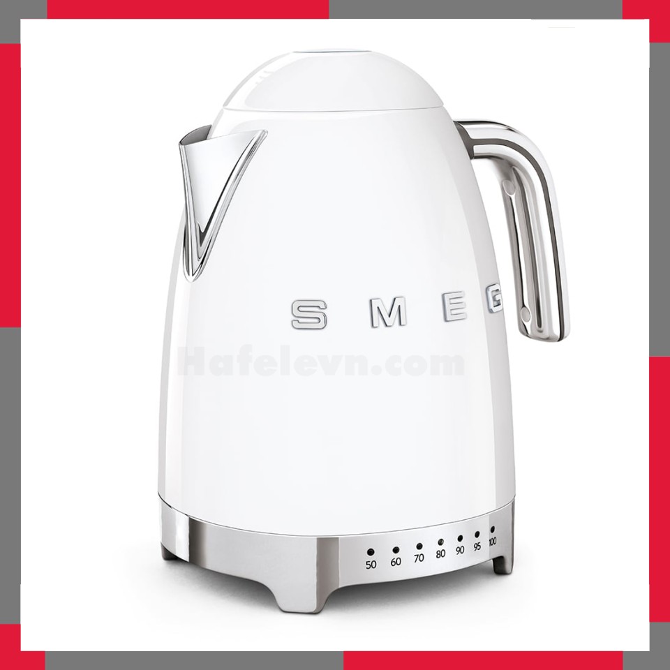 Ấm đun siêu tốc có nhiệt độ hiệu Smeg model KLF04WHEU màu trắng