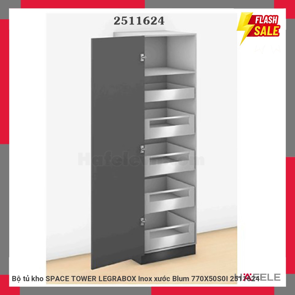 Bộ tủ kho SPACE TOWER LEGRABOX Inox xước Blum 770X50S0I 2511624