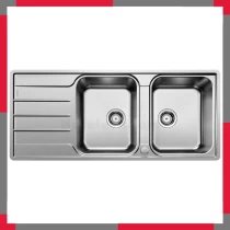 Blanco Lemis 8 S-IF: Chậu Rửa Inox Cao Cấp, 2 Hố, Thiết Kế Tiết Kiệm Không Gian