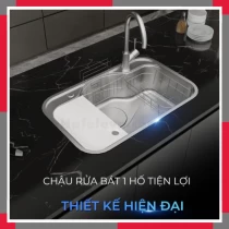 Chậu Rửa Bát Chống Xước 1 Hố Inox 304 EuroGold EUC88050GE