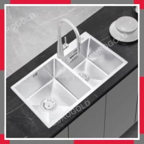 Chậu Rửa Bát Chống Xước 2 Hố Lệch Inox 304 EuroGold EUC28248GA