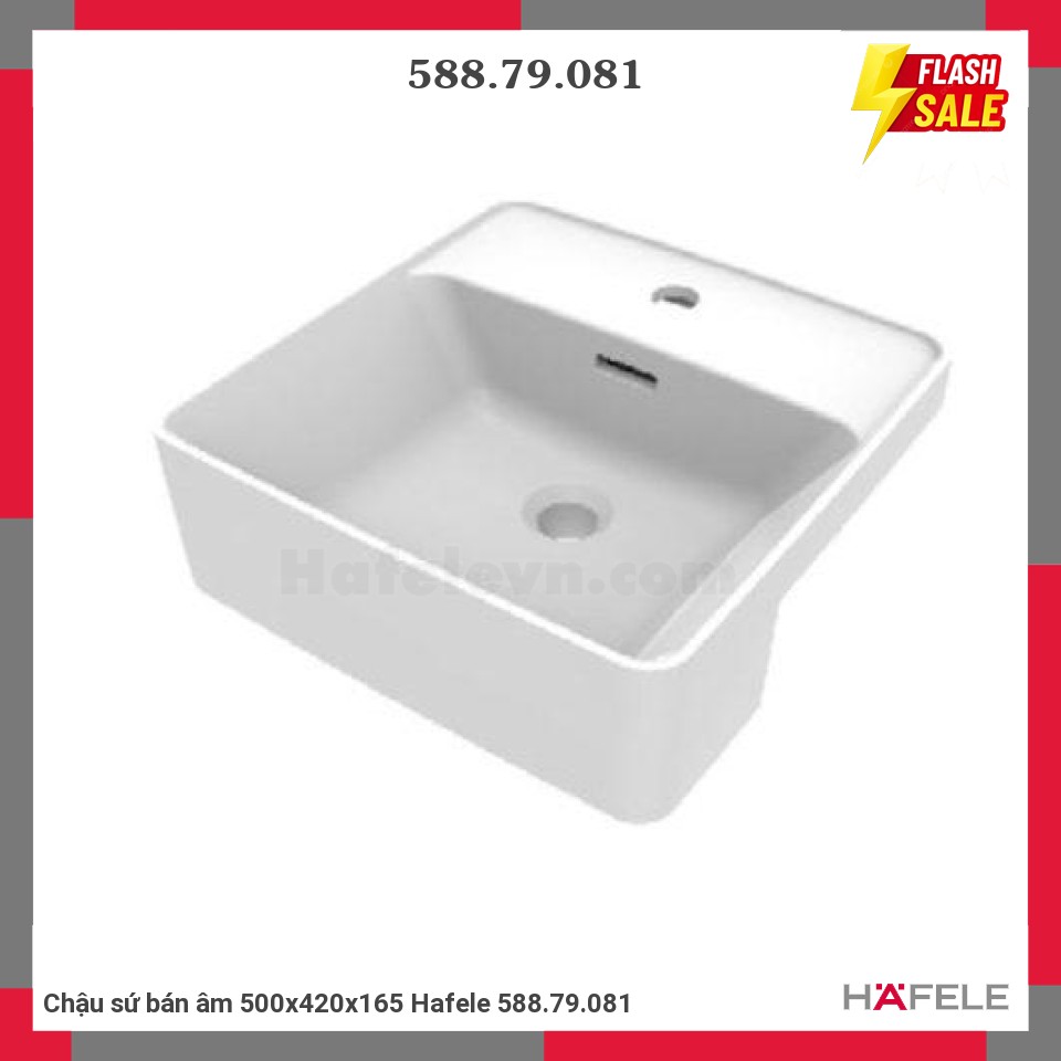 Chậu sứ bán âm 500x420x165 Hafele 588.79.081