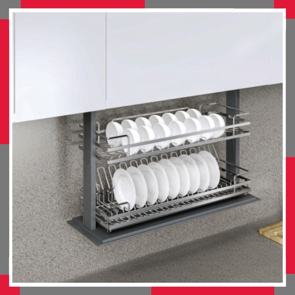 Giá Bát đĩa Nâng Hạ điện Inox 304 Nan Oval EuroGold EMP800
