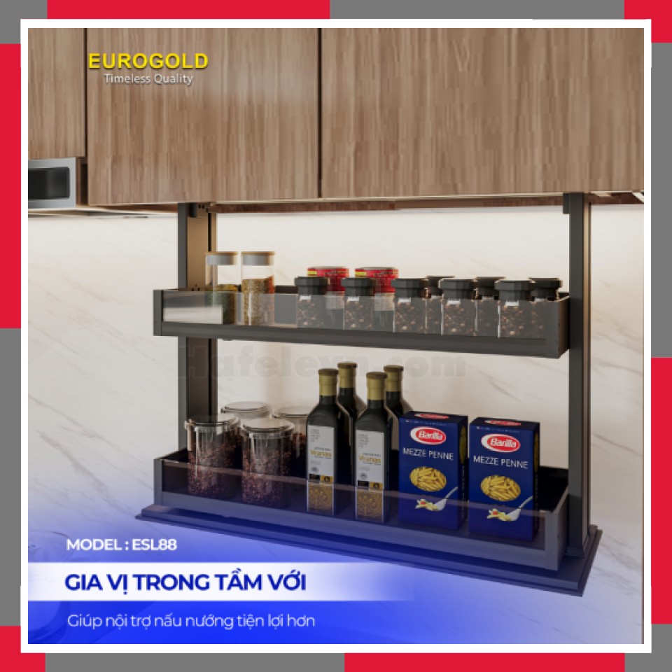 Giá Gia Vị điện Rổ Vách Kính EuroGold ESL8890