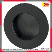 Flush handle st.st.black mat. 60x50x12mm Hafele 151.38.103