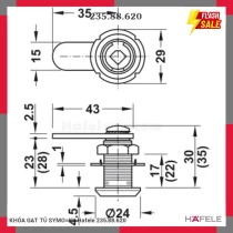 KHÓA GẠT TỦ SYMO=KL Hafele 235.88.620
