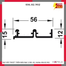 RAY ĐÔI TRƯỢT TRÊN MÀU BẠC 2.5M =KL Hafele 406.82.902