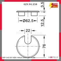 NẮP CHE DÂY ĐIỆN =NHỰA Hafele 429.94.258
