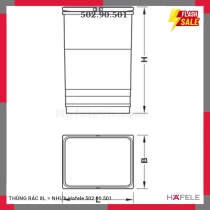 THÙNG RÁC 8L = NHỰA Hafele 502.90.501