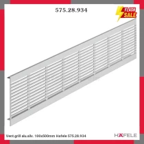 Vent.grill alu.silv. 100x500mm Hafele 575.28.934